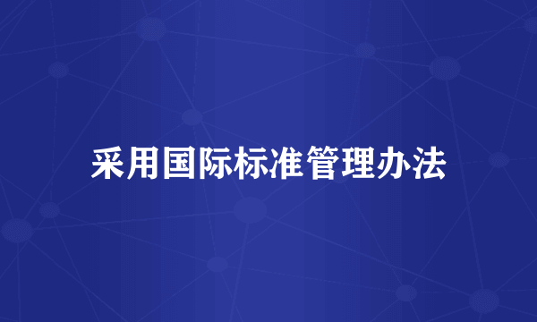 采用国际标准管理办法