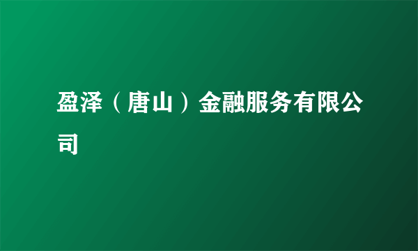 盈泽（唐山）金融服务有限公司