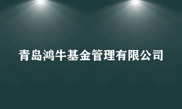 青岛鸿牛基金管理有限公司