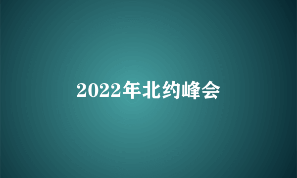 2022年北约峰会