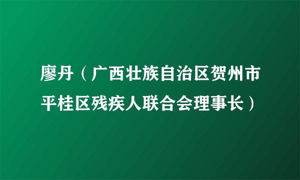 廖丹（广西壮族自治区贺州市平桂区残疾人联合会理事长）