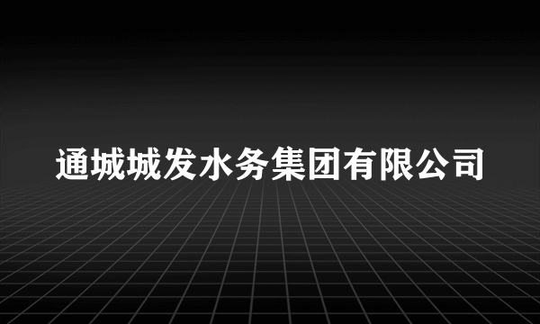 通城城发水务集团有限公司