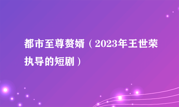都市至尊赘婿（2023年王世荣执导的短剧）