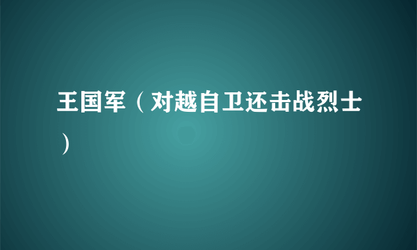 王国军（对越自卫还击战烈士）