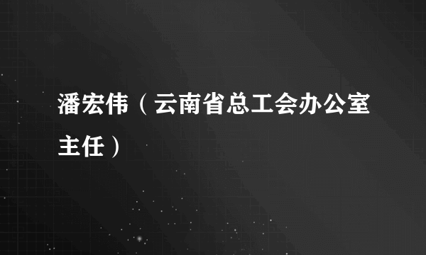 潘宏伟（云南省总工会办公室主任）