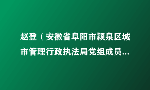 赵登（安徽省阜阳市颍泉区城市管理行政执法局党组成员 、主任科员）