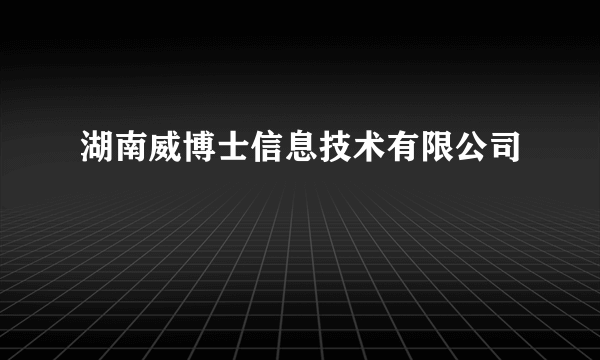 湖南威博士信息技术有限公司