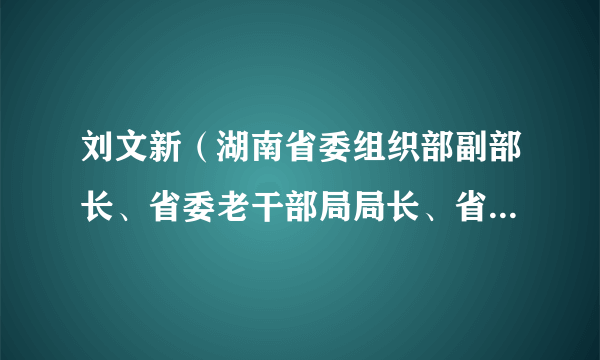 刘文新（湖南省委组织部副部长、省委老干部局局长、省关工委副主任）