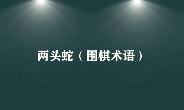 两头蛇（围棋术语）