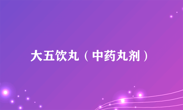 大五饮丸（中药丸剂）