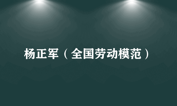 杨正军（全国劳动模范）