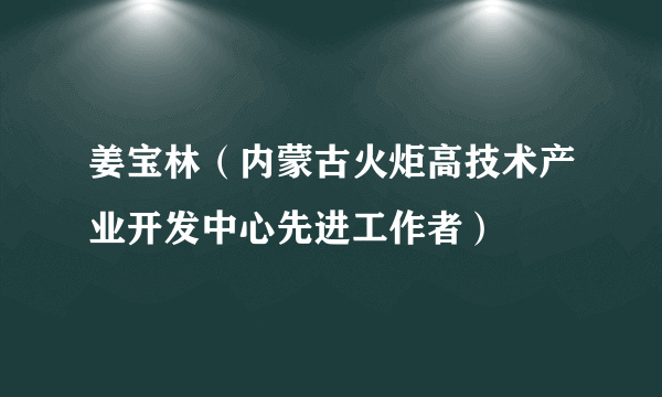 姜宝林（内蒙古火炬高技术产业开发中心先进工作者）