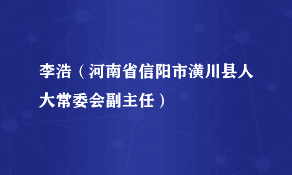 李浩（河南省信阳市潢川县人大常委会副主任）