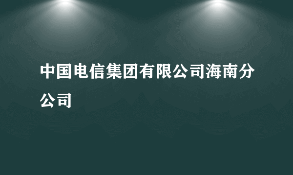 中国电信集团有限公司海南分公司