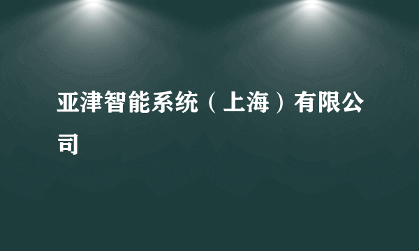 亚津智能系统（上海）有限公司