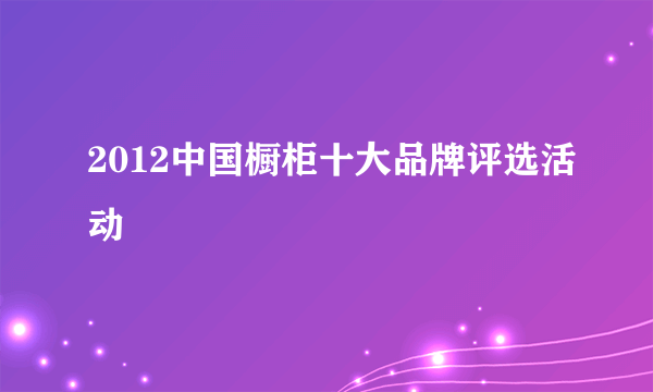 2012中国橱柜十大品牌评选活动
