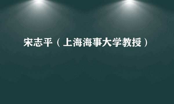 宋志平（上海海事大学教授）