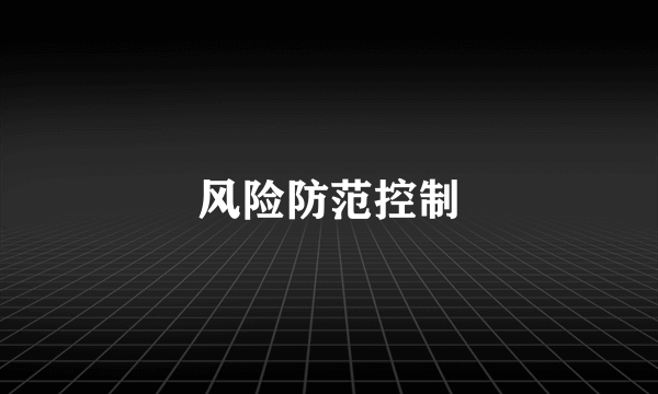 风险防范控制