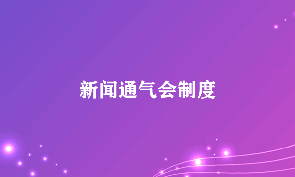 新闻通气会制度