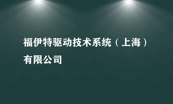 福伊特驱动技术系统（上海）有限公司