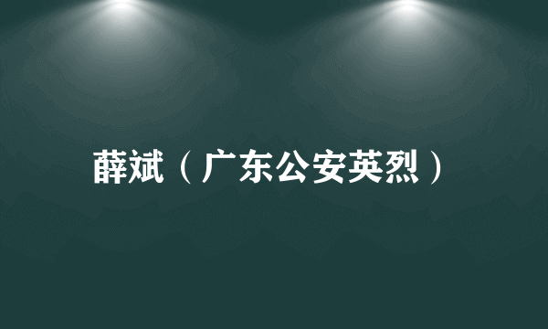 薛斌（广东公安英烈）