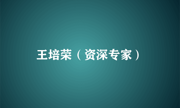 王培荣（资深专家）
