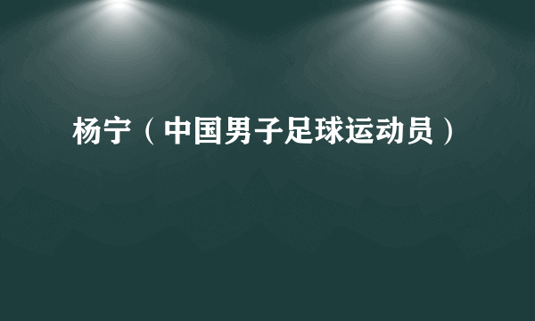 杨宁（中国男子足球运动员）