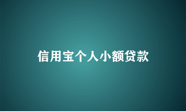 信用宝个人小额贷款