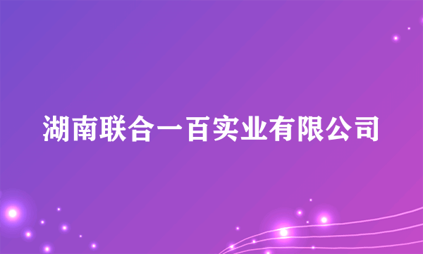 湖南联合一百实业有限公司
