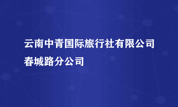 云南中青国际旅行社有限公司春城路分公司