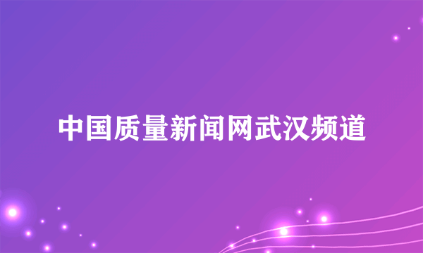 中国质量新闻网武汉频道