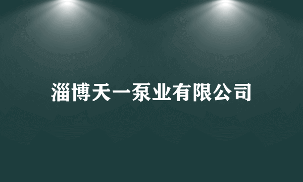 淄博天一泵业有限公司