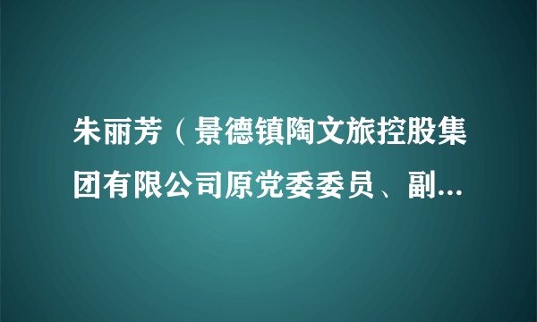 朱丽芳（景德镇陶文旅控股集团有限公司原党委委员、副总经理）