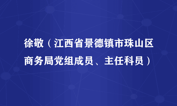 徐敬（江西省景德镇市珠山区商务局党组成员、主任科员）