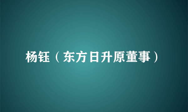 杨钰（东方日升原董事）