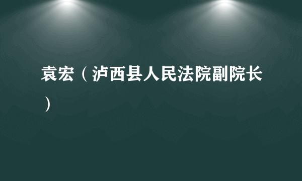 袁宏（泸西县人民法院副院长）