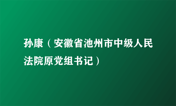孙康（安徽省池州市中级人民法院原党组书记）