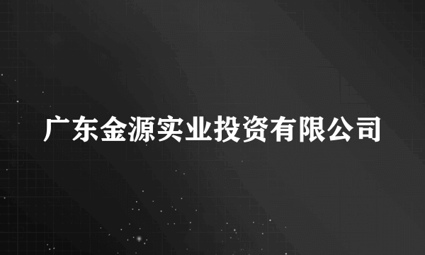 广东金源实业投资有限公司