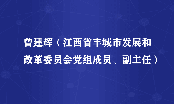 曾建辉（江西省丰城市发展和改革委员会党组成员、副主任）