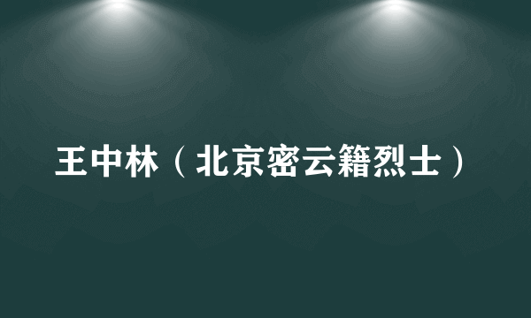 王中林（北京密云籍烈士）