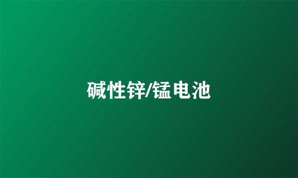碱性锌/锰电池