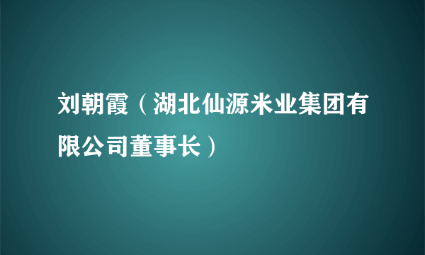 刘朝霞（湖北仙源米业集团有限公司董事长）
