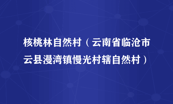 核桃林自然村（云南省临沧市云县漫湾镇慢光村辖自然村）
