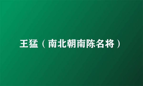 王猛（南北朝南陈名将）
