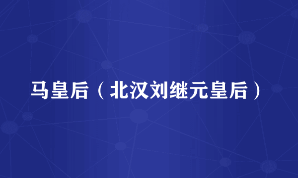 马皇后（北汉刘继元皇后）
