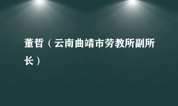 董哲（云南曲靖市劳教所副所长）