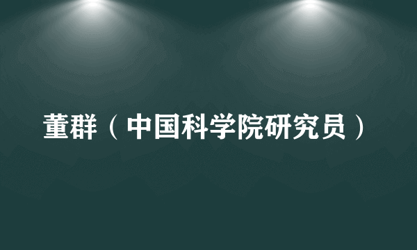 董群（中国科学院研究员）