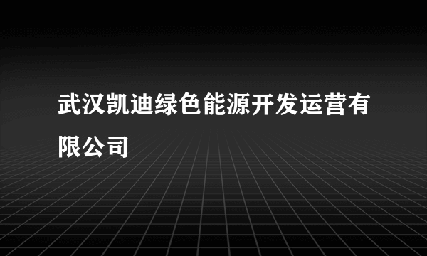 武汉凯迪绿色能源开发运营有限公司