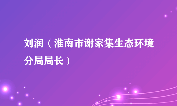 刘润（淮南市谢家集生态环境分局局长）