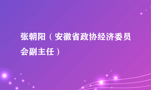 张朝阳（安徽省政协经济委员会副主任）